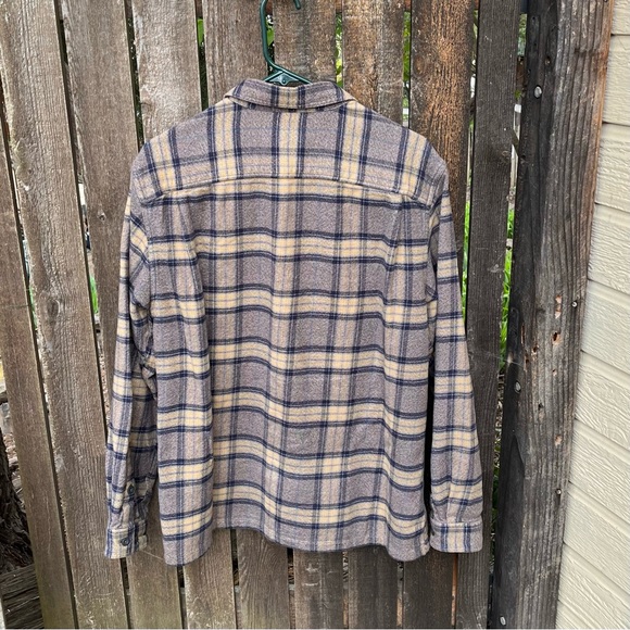 Patagonia Fjord Migration Plaid Forge Grey Organic Cotton Button Down Shirt Sz M - Picture 6 of 10